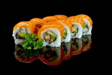 Set of salmon sushi