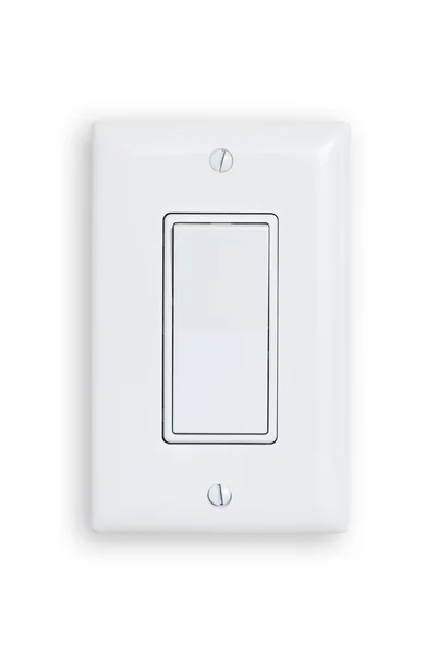 白い背景の上に電気のスイッチ — ストック写真