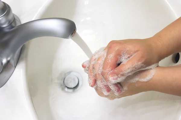 Hände Mit Seife Waschen — Stockfoto