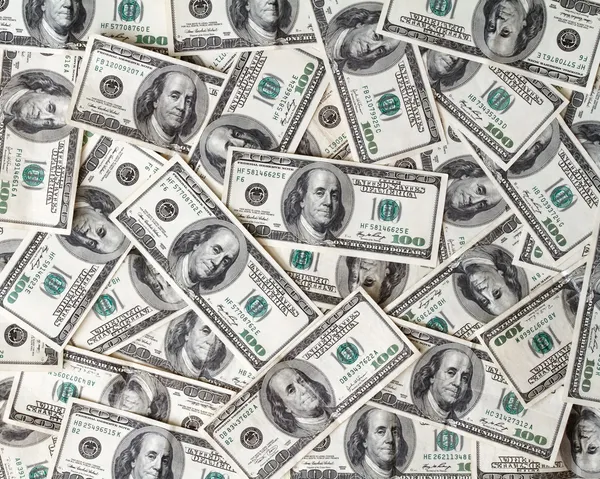 Honderd Dollarbiljetten — Stockfoto