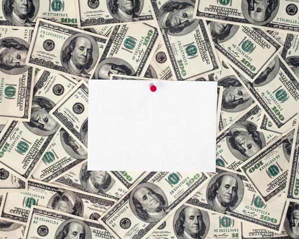 Hundra Dollar Räkningar Med Blankt Papper — Stockfoto