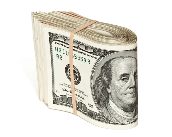 Folded hundred dollars — Stock Photo, Image