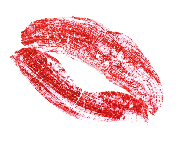 Κόκκινα Χείλη Λευκό Φόντο — Φωτογραφία Αρχείου