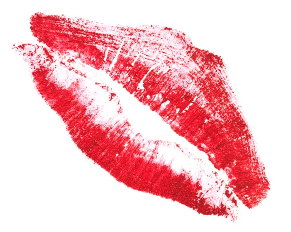 Rode Lippen Geïsoleerd Witte Achtergrond — Stockfoto