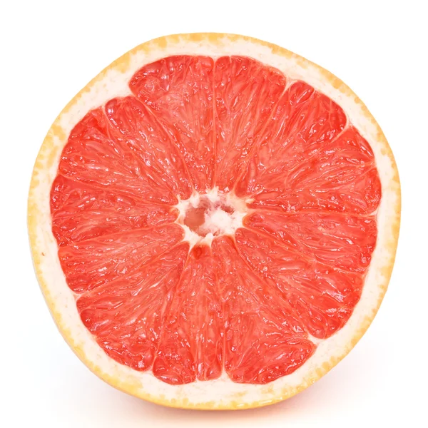 Jumătate Grapefruit Proaspăt Fundal Alb — Fotografie, imagine de stoc