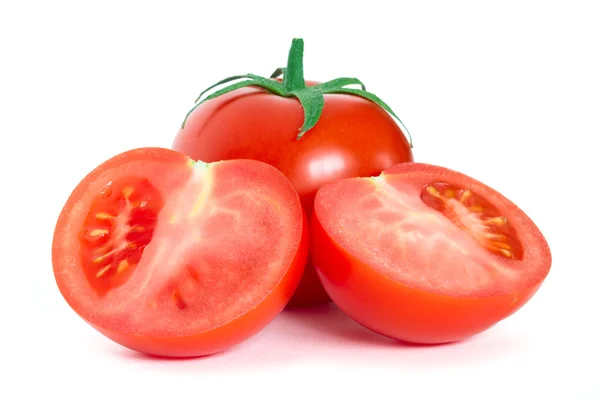 Frische Tomaten Vor Weißem Hintergrund — Stockfoto