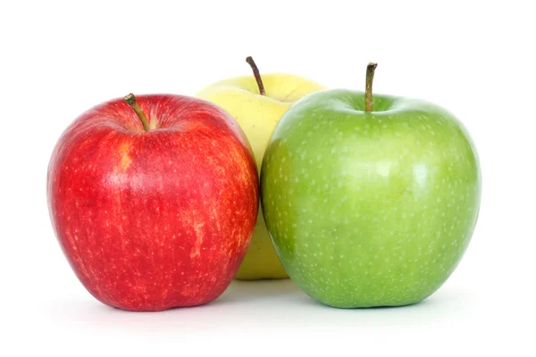 Čerstvá Jablka Bílém Pozadí — Stock fotografie