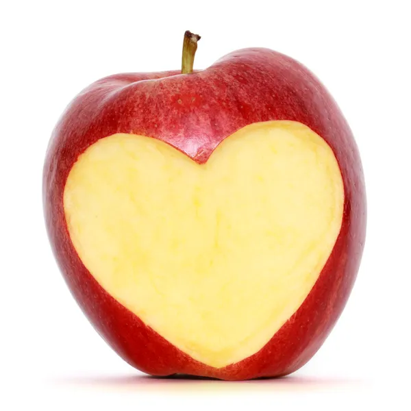 Pomme avec coeur — Photo