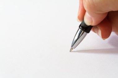 Hand with pen clipart