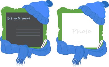 Photo frame with cap clipart