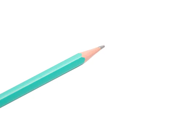 白い背景に隔離された緑の鉛筆 — ストック写真