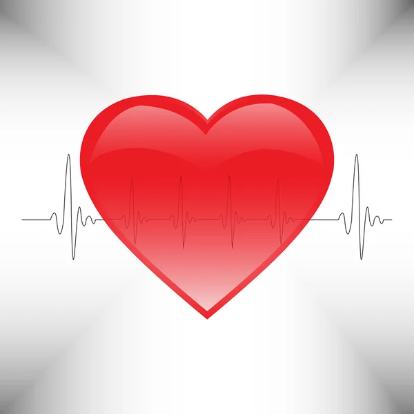 Latidos Cardíacos Fondo Del Electrocardiograma — Vector de stock