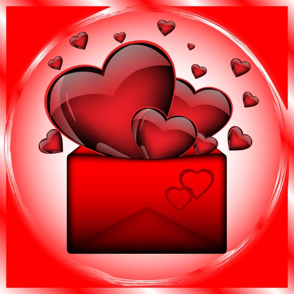 Hearts Escaping Open Envelope Vector Illustration Eps10 — Stock Vector