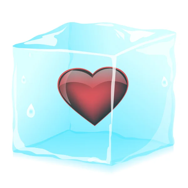 Heart Ice Cube White Background Vector Illustration Eps10 — Stock Vector