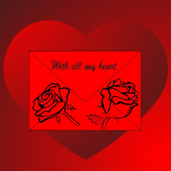 Φάκελος Τριαντάφυλλα Φόντο Της Καρδιάς Εικονογράφηση Φορέας Eps10 — Διανυσματικό Αρχείο