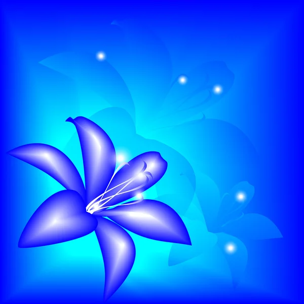 Abstract Blue Lily Bright Background Vector Illustration Eps10 — Stock Vector