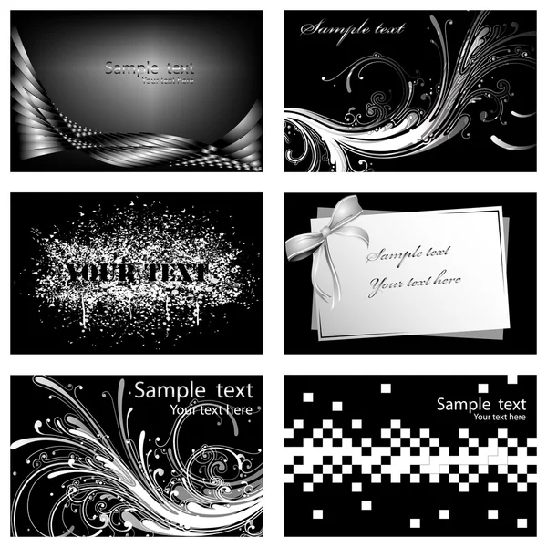 Business Cards Black White Colors Vector Illustration Eps10 — Stock Vector
