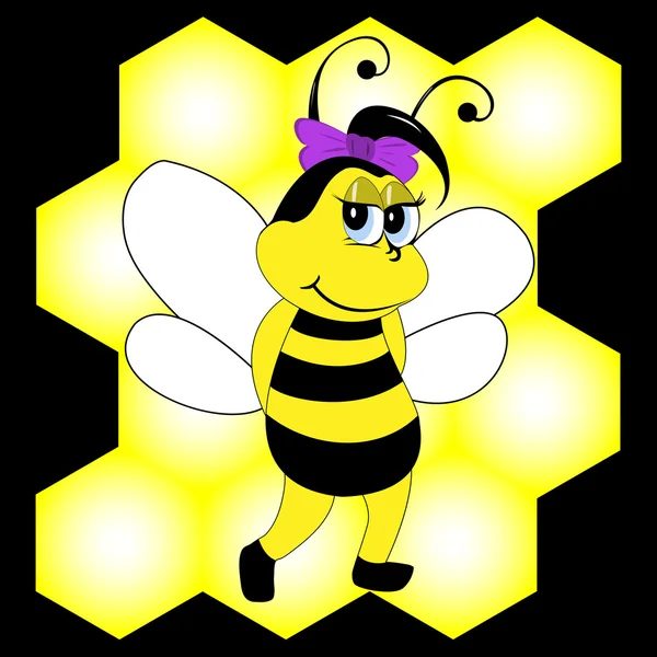 Bee, vectorillustratie, eps10 — Stockvector