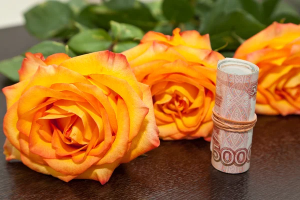 Yellow roses and money