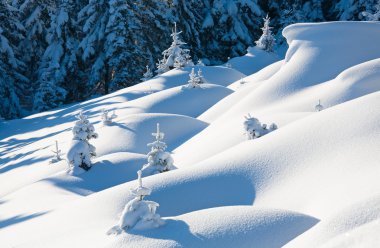 Winter mountain landscape clipart