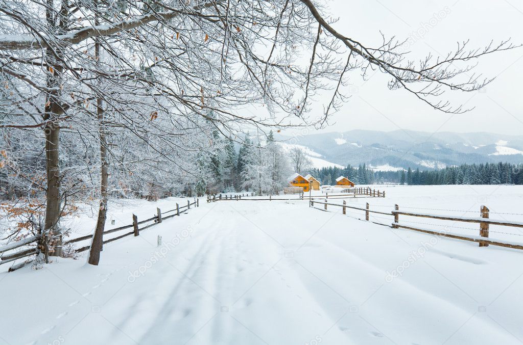 Winter country mountain landscape
