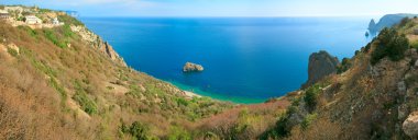 Phiolent Cape coastline panorama (Crimea, Ukraine) clipart