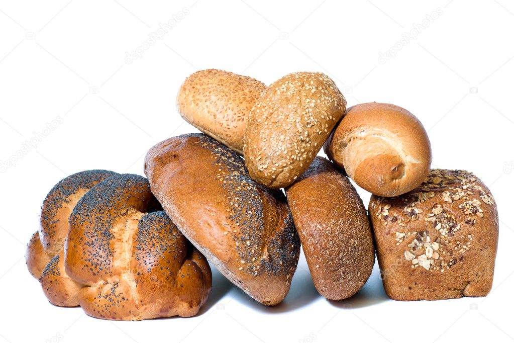 Bread isolated on white background