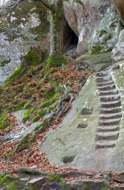 Stairs in a rock clipart