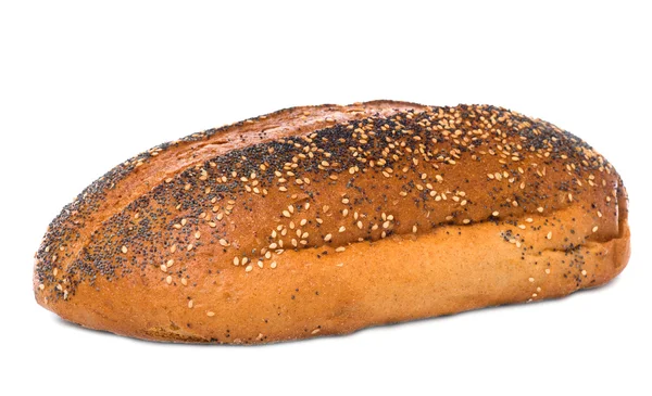 Hele Tarwe Brood Geïsoleerd Witte Achtergrond — Stockfoto