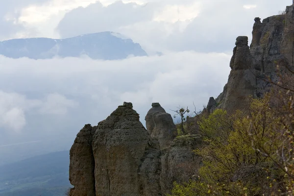 Βραχώδες Βουνό Φαντάσματα Κοιλάδα Κοντά Στο Demerdzhi Όρος Κριμαία Ουκρανία — Φωτογραφία Αρχείου
