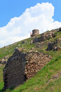 Balaclava Ceneviz kale görünümü (Kırım, Ukrayna)