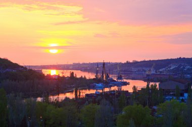 Kırım antik kale sunset view (Ukrayna)