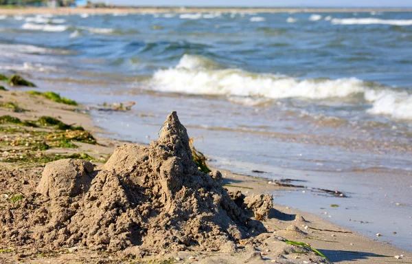 Castelo Arenoso Costa Mar Verão — Fotografia de Stock