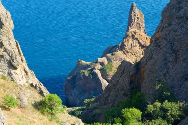 görünüm üzerinde Karadağ (Rezerv yere antik sönmüş yanardağ - Kırım, Ukrayna)