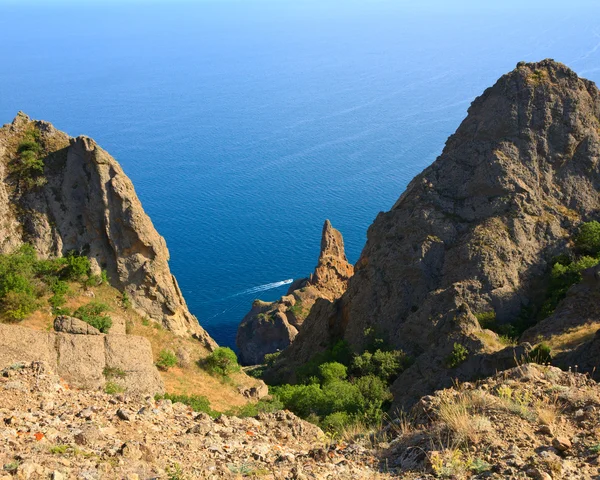 View Karadag Reserve Place Ancient Extinct Volcano Crimea Ukraine — Stock Photo, Image