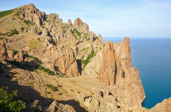 Vista Sobre Karadag Reserva Lugar Del Antiguo Volcán Extinto Crimea —  Fotos de Stock