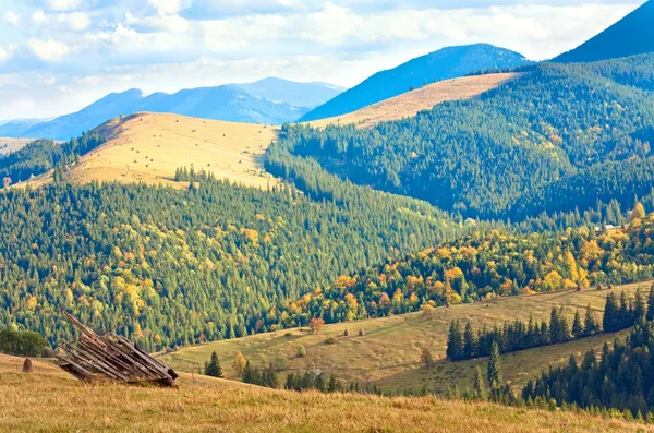 Colina Montaña Otoño Con Árboles Colores Cárpatos Ucrania —  Fotos de Stock