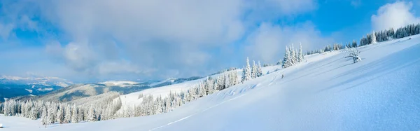 Зимовий гірський панорамний пейзаж . — стокове фото