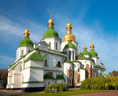 Morning Saint Sophia Cathedral (http://en.wikipedia.org/wiki/Saint_Sophia_Cathedral_in_Kiev) church building view. Kiev-City centre, Ukraine. clipart