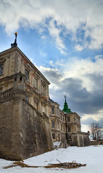 Våren Kväll Visa Gamla Pidhirtsi Castle Ukraina Lvivska Region Byggdes — Stockfoto