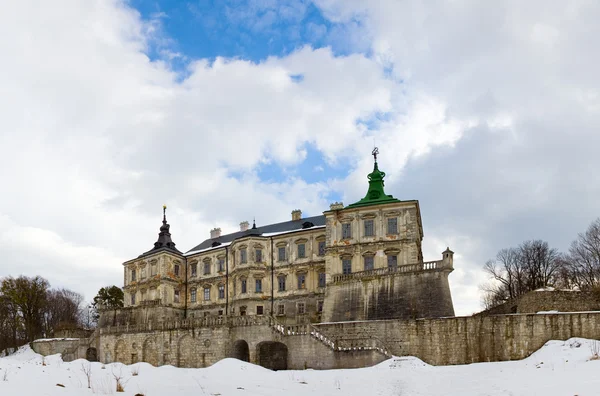 Våren Panorama Visa Gamla Pidhirtsi Castle Ukraina Lvivska Region Byggd — Stockfoto