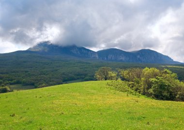 bahar dağ manzarası (Kırım, Ukrayna)