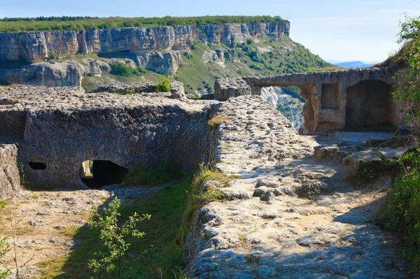 Vue Ancienne Grotte Chufut Kale Crimée Ukraine — Photo