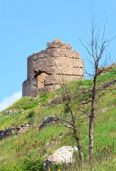 Summer View Ancient Genoese Fortress Balaclava Town Crimea Ukraine — Stock Photo, Image