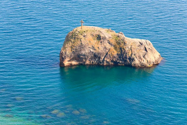 Saint George Rock Met Religie Kruis Weergave Van Kaap Phiolent — Stockfoto