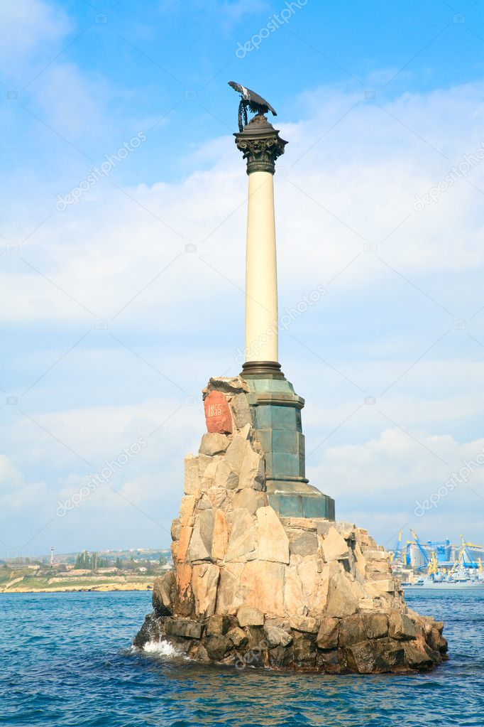 Monument to the Scuttled Ships - symbol of Sevastopol city (building in 1905, Crimea, Ukraine)