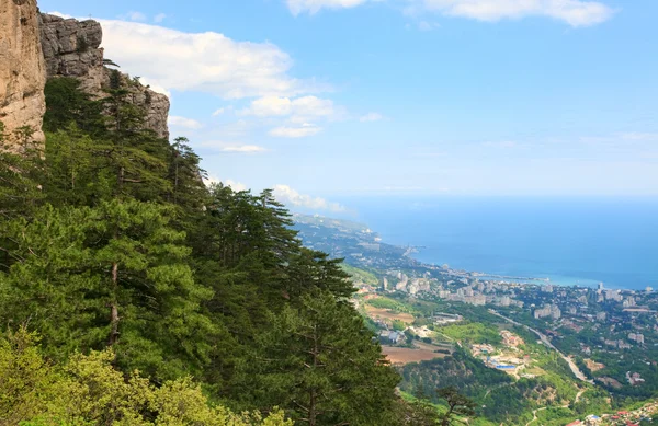 Vista Della Città Yalta Dal Pendio Del Monte Petri Sentiero — Foto Stock