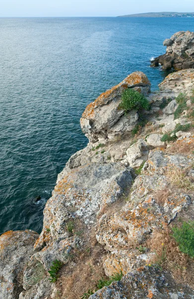 夏の海と岩の多い海岸線 — ストック写真