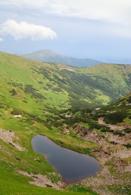 Alpine lake Brebeneckul on summer mountains clipart