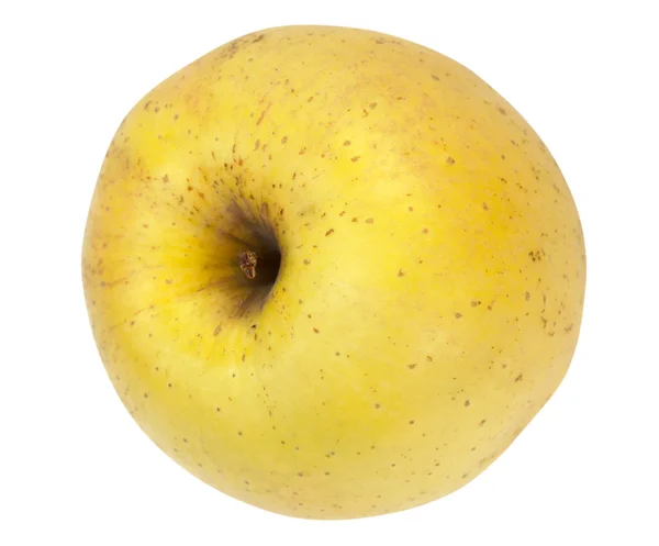 Большое Желтое Вкусное Яблоко Изолированное Белом Фоне Дорожкой — стоковое фото